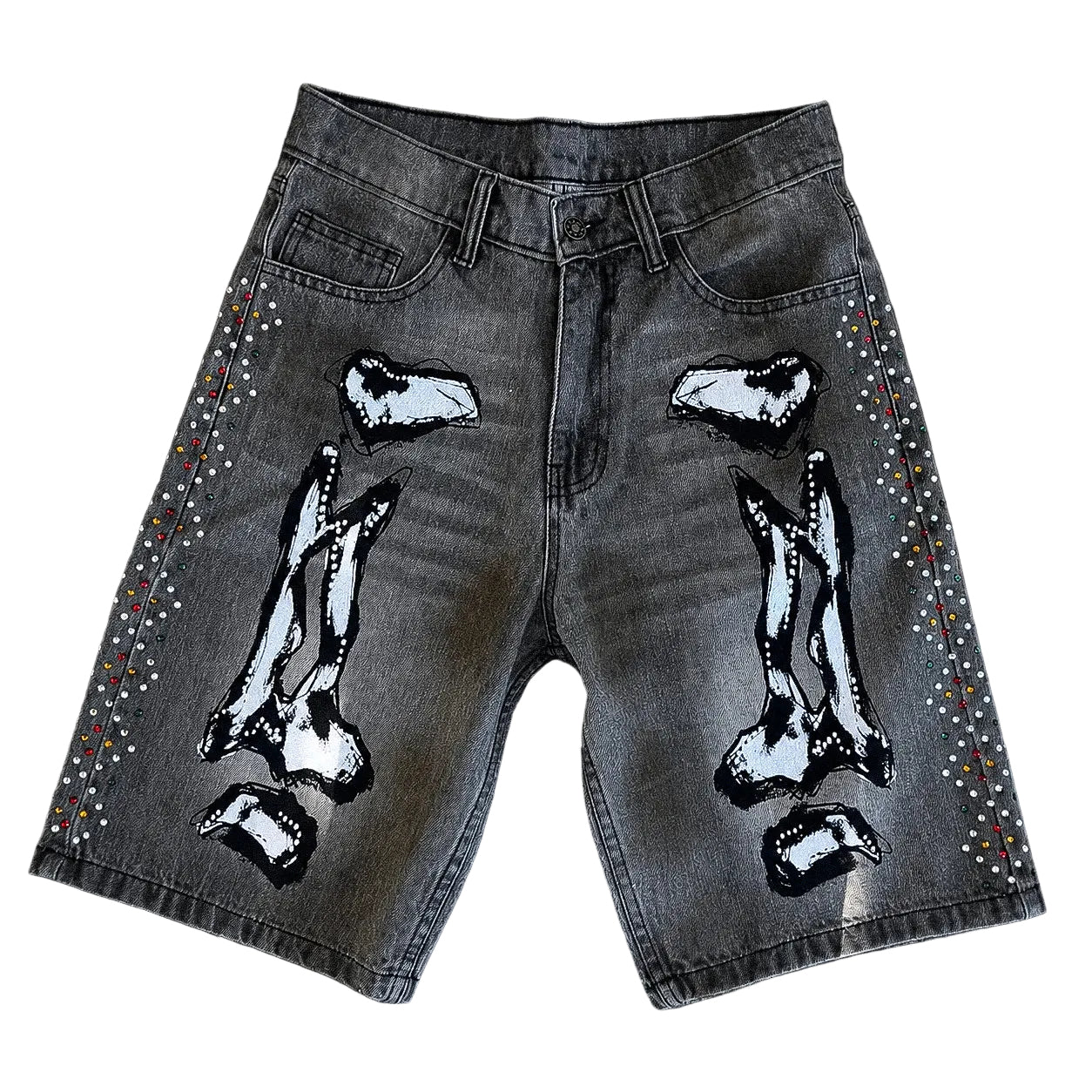 “BONES” Denim Shorts