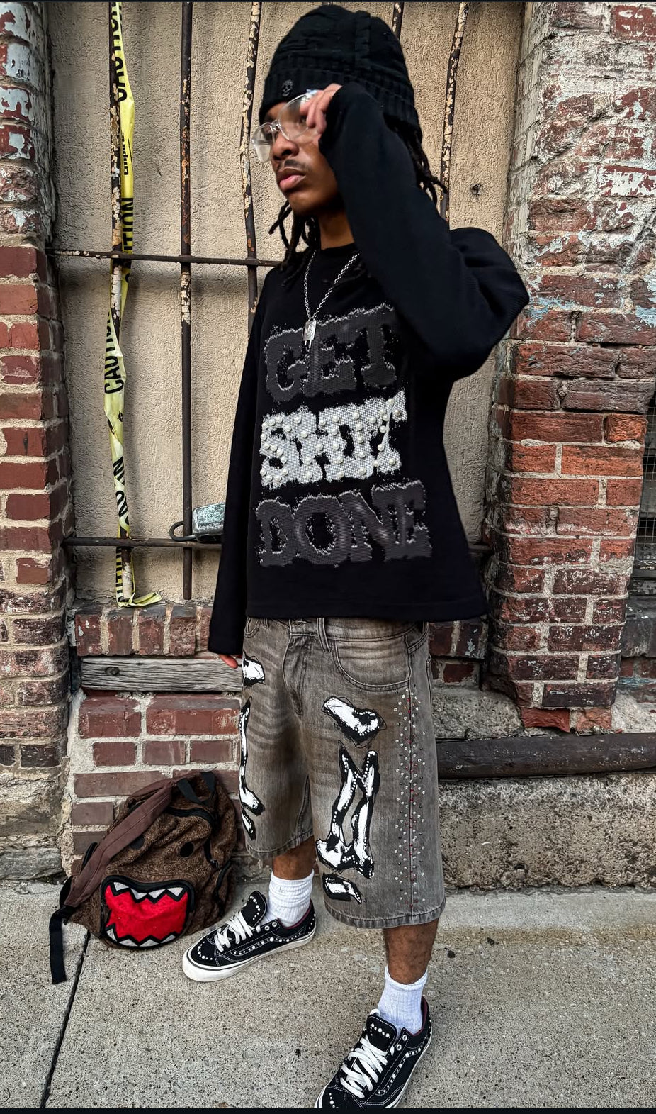 “BONES” Denim Shorts