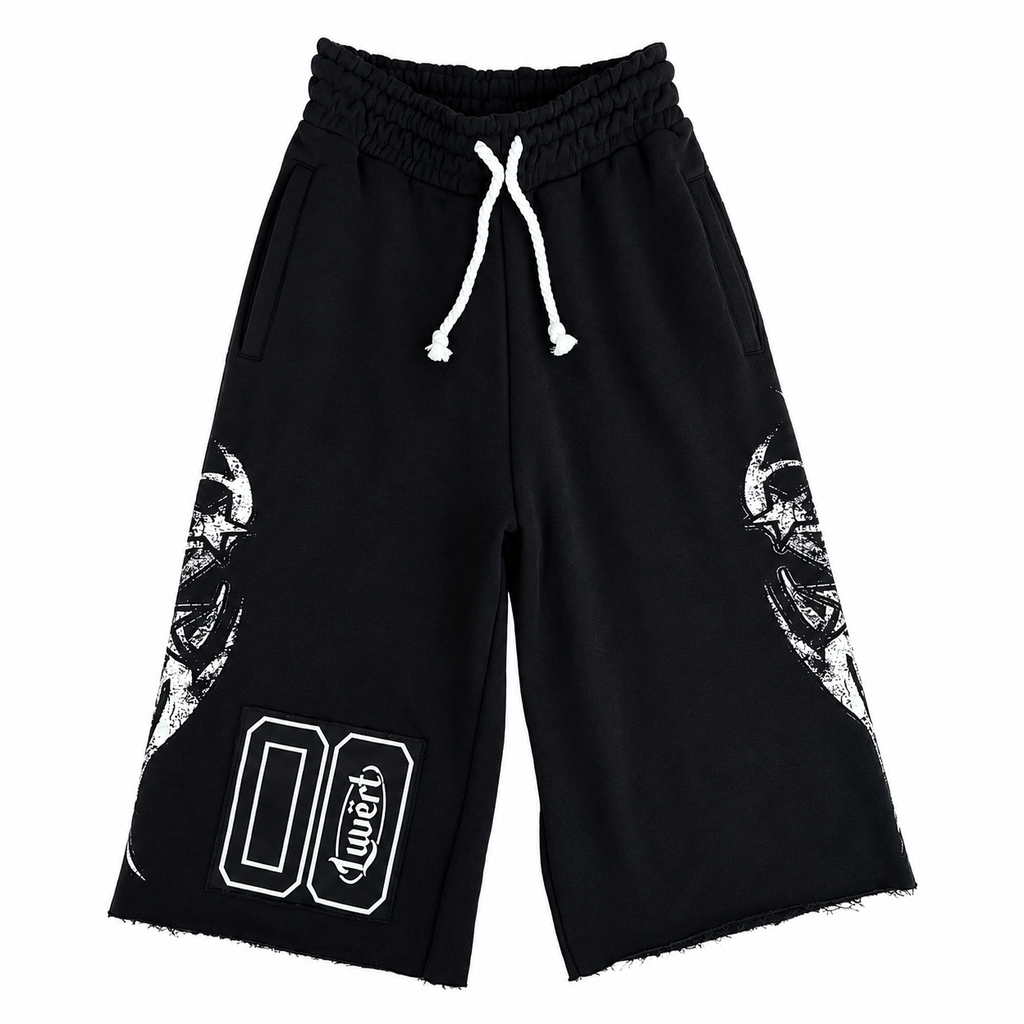 “Obsidian” Vert Tears Long Shorts
