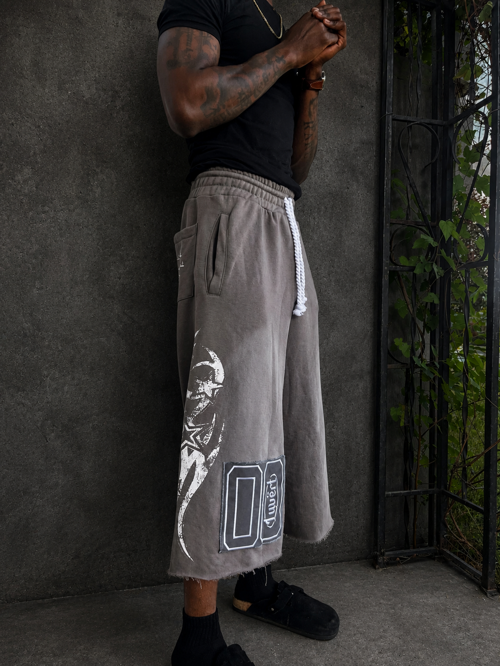 “Ash” Vert Tears Long Shorts