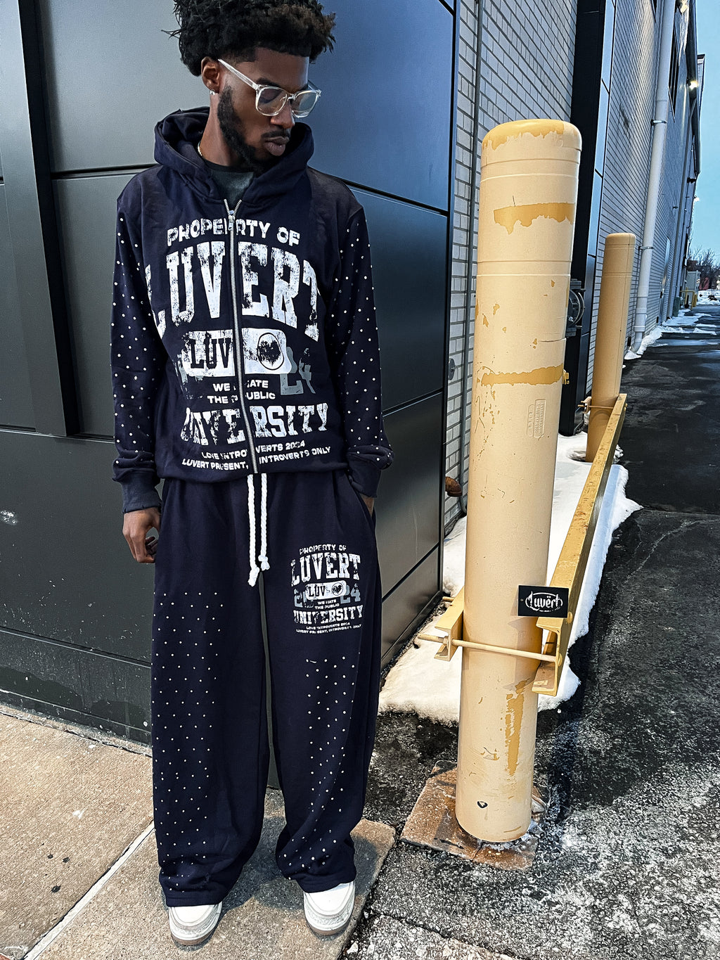 Navy Vert University Zip Up