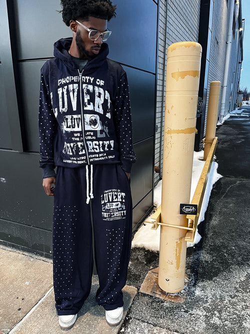 Navy Vert University Zip Up