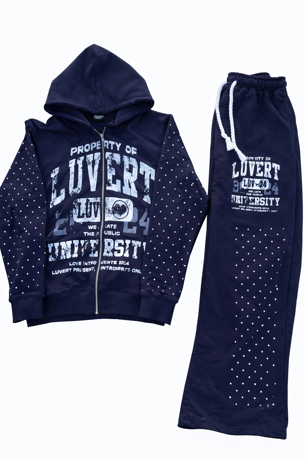 Navy Vert University Zip Up