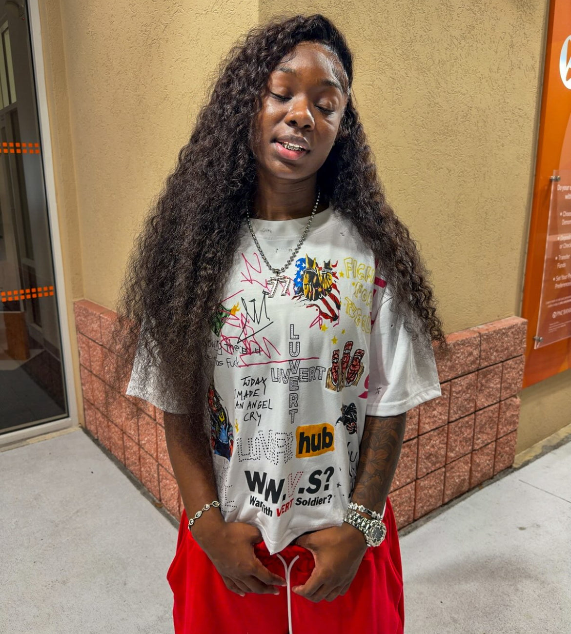 WHTE “RAGE” DISTRESSED TEE