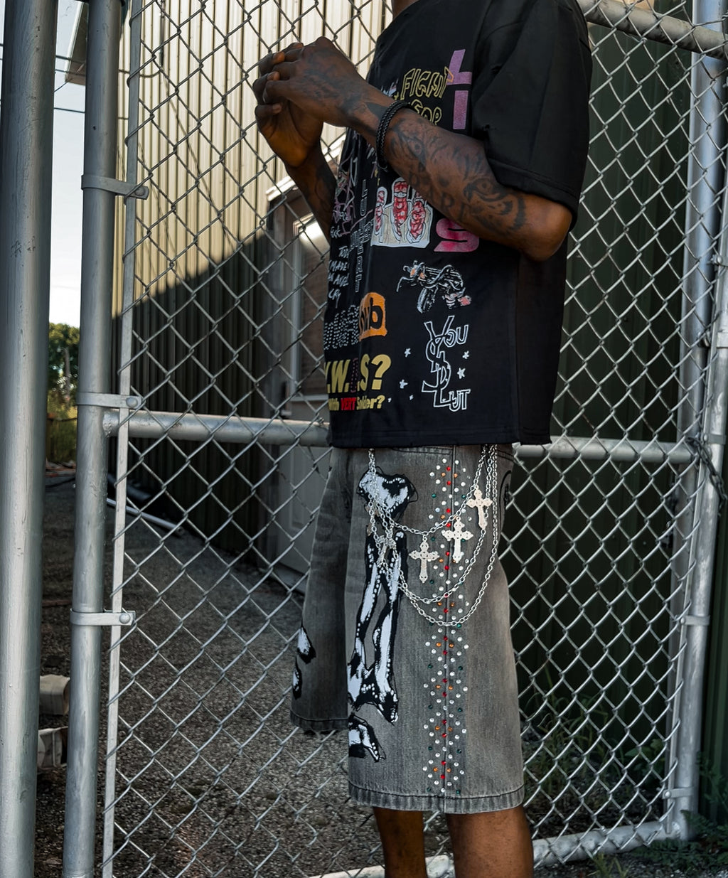 BLK “RAGE” DISTRESSED TEE